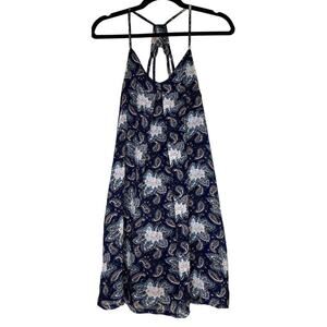Rhapsody Dress Racerback Print Dress Blue Women's Size Small 100% Polyester Styl